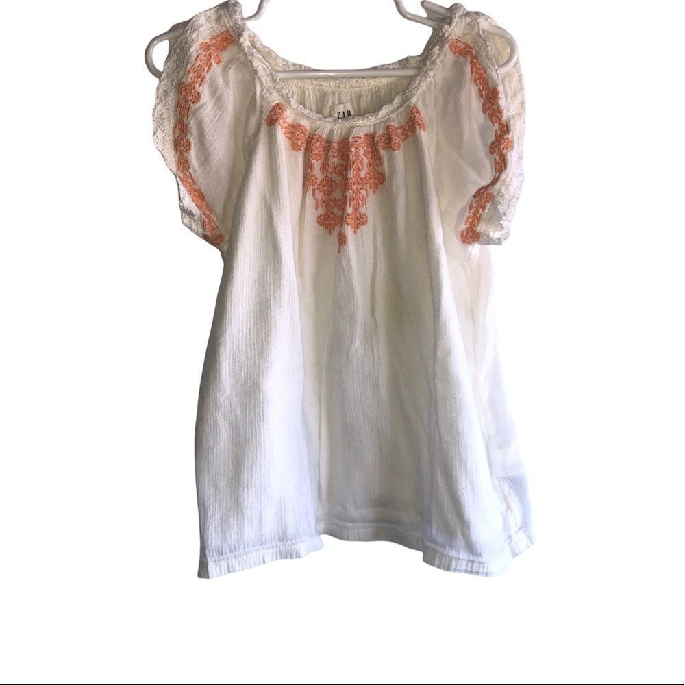 Gap Coral Embroidered Top